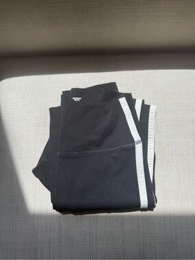 Monday Swimwear Black Leggings with White Side Stripe